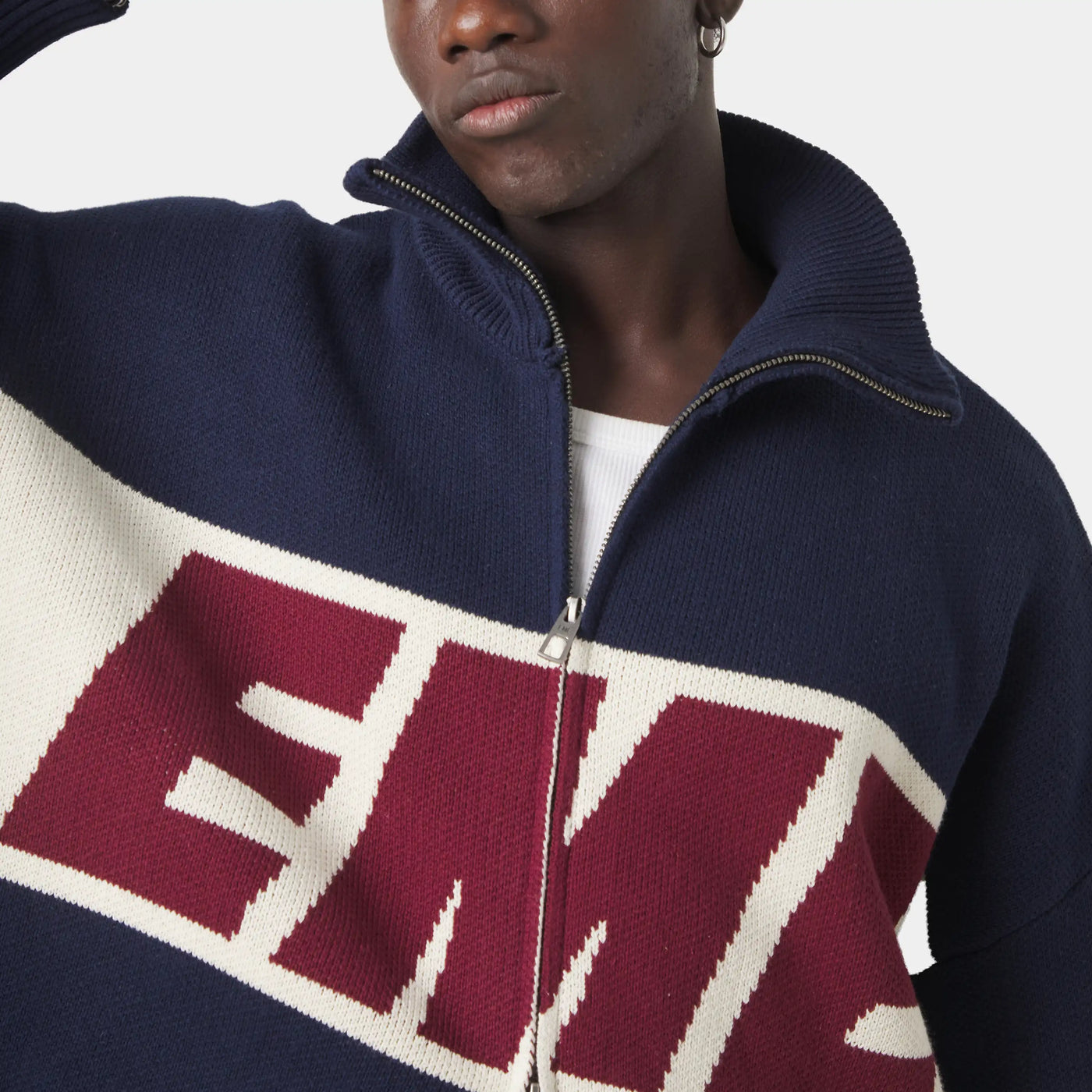 Eme Studios Thrill Navy Zipper Knit