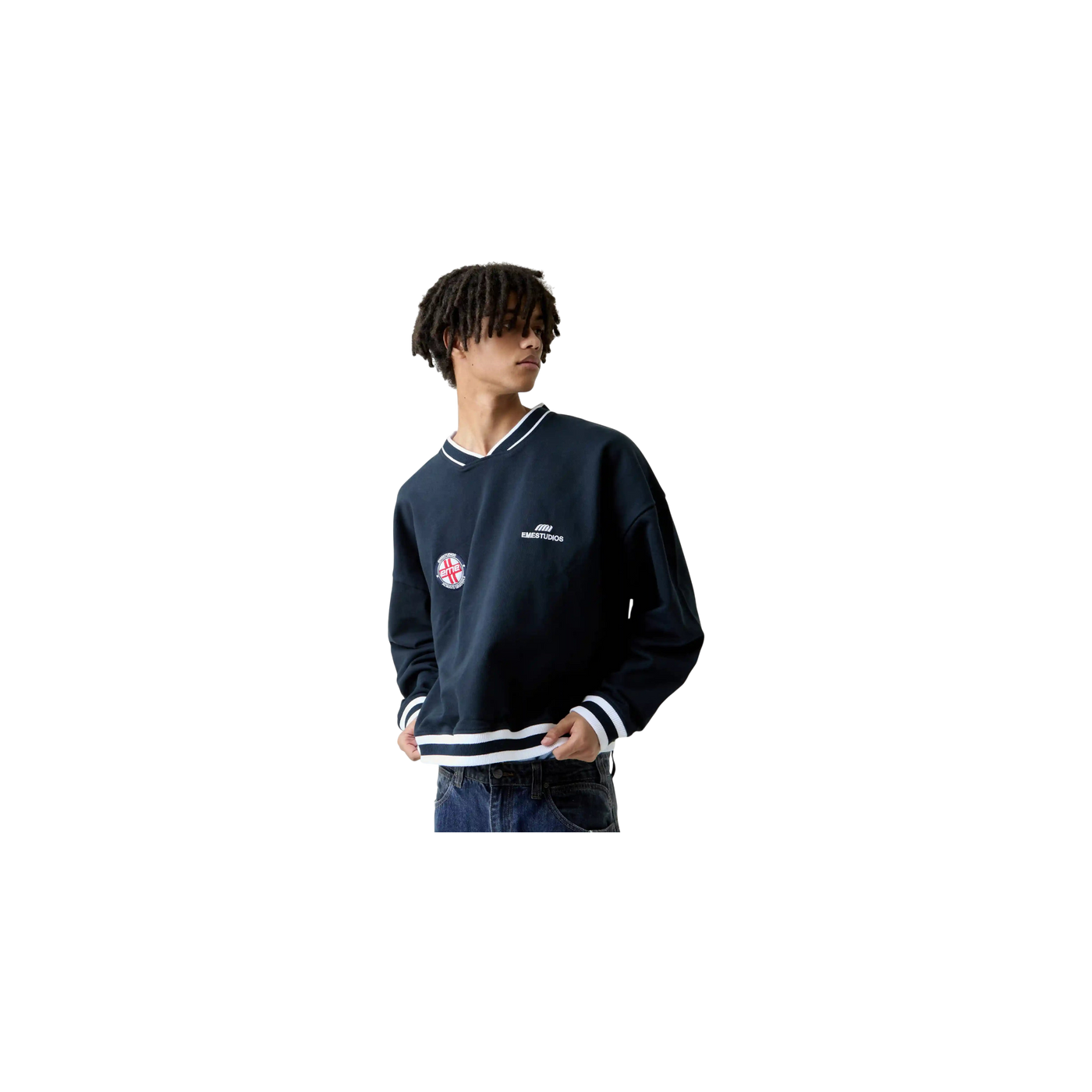 Eme Studios Academy Navy Oversized Crewneck