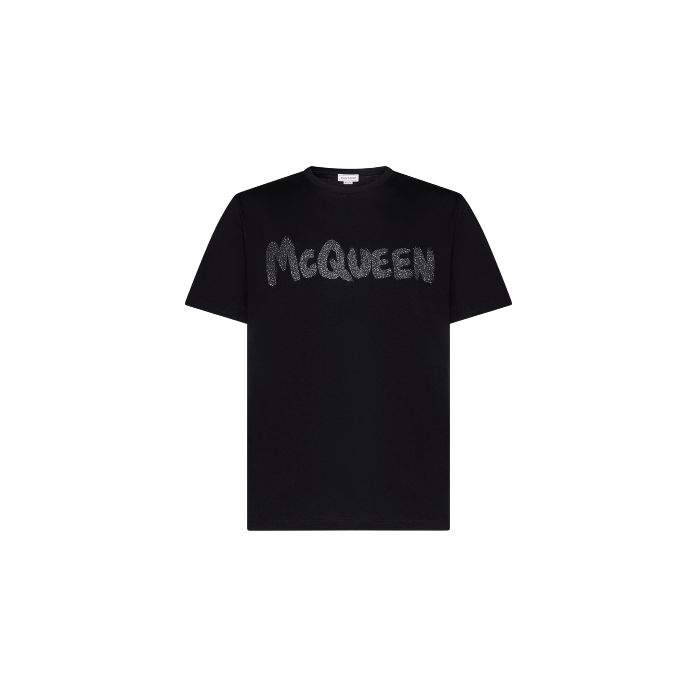 Alexander McQueen Logo Printed Glittered Crewneck T-Shirt