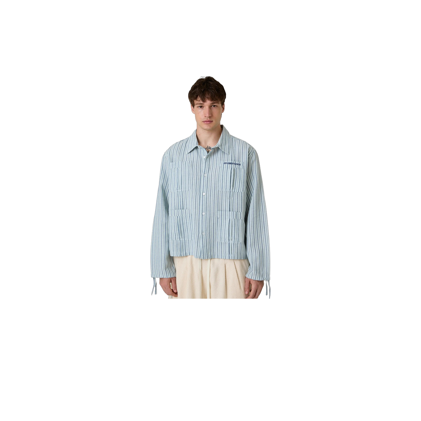 Eme Studios Areal Guayabera Blued Shirt