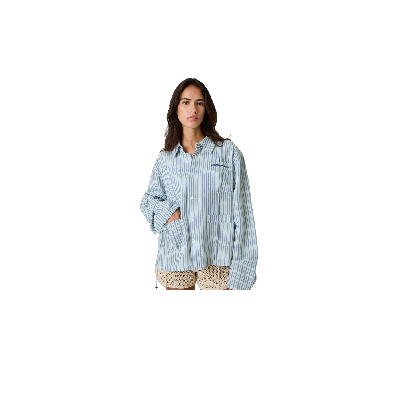 Eme Studios Areal Guayabera Blued Shirt