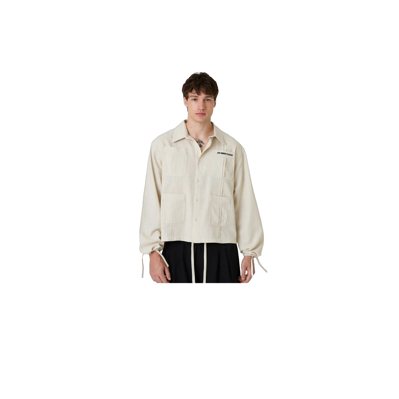 Eme Studios Areal Off Sand Guayabera Shirt