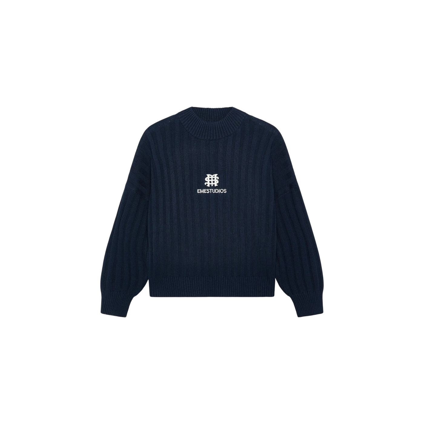 Eme Studios Badge Navy Knit Sweater