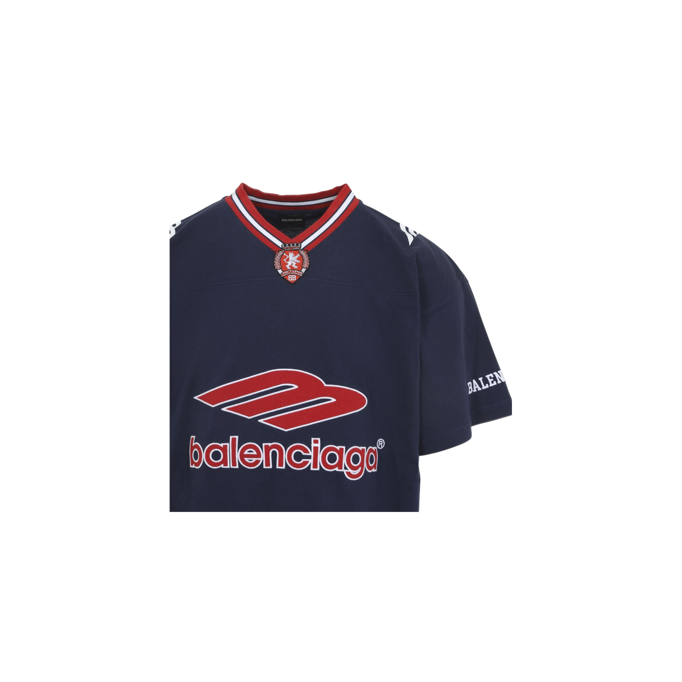 Balenciaga 3B V-Neck Oversized Football T-Shirt
