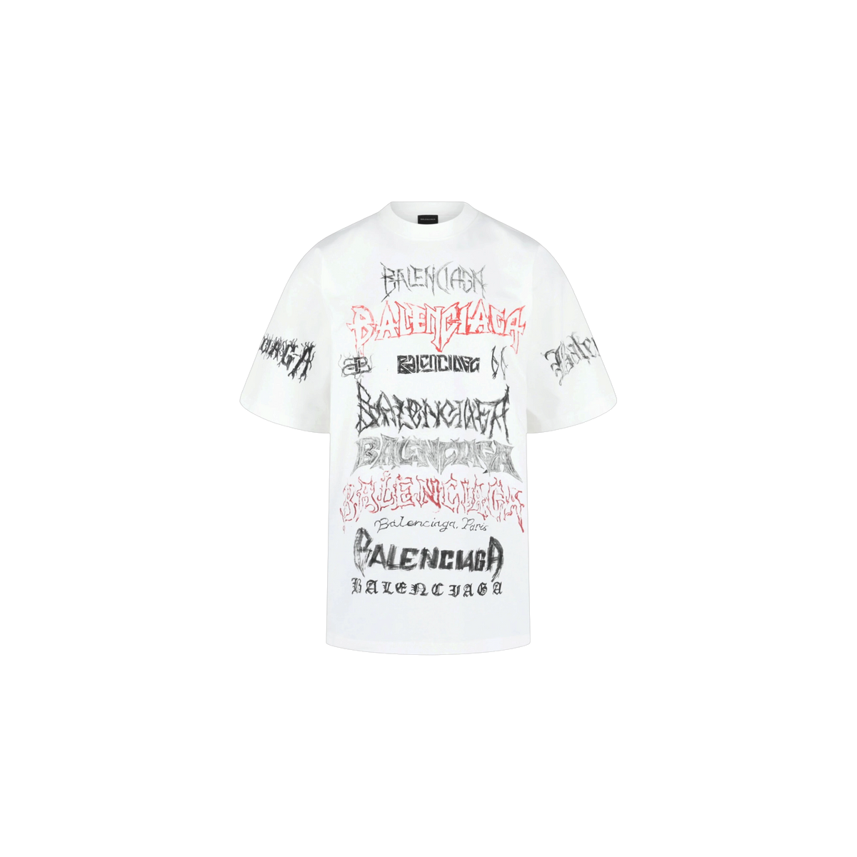 Remera Balenciaga Diy Metal Blanco, Negro y Rojo