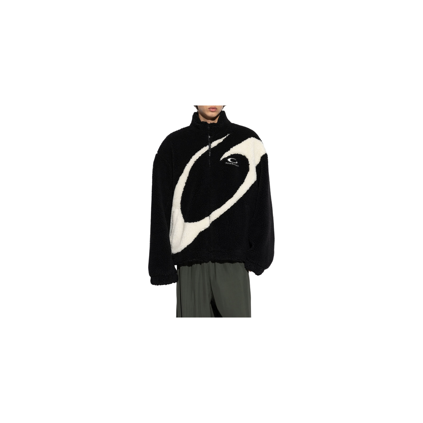 Balenciaga Logo Embroidered Teddy Jacket