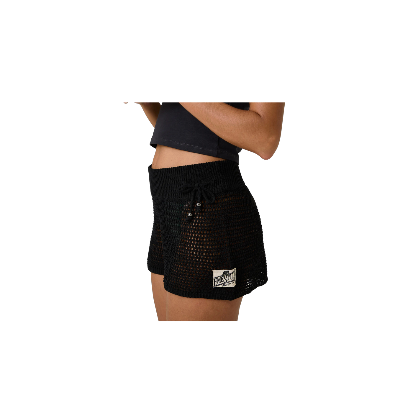 Eme Studios Barceloneta Black Crochet Shorts