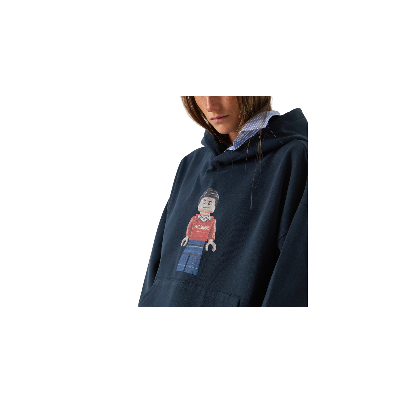 Eme Studios Brick Navy Oversized Hoodie