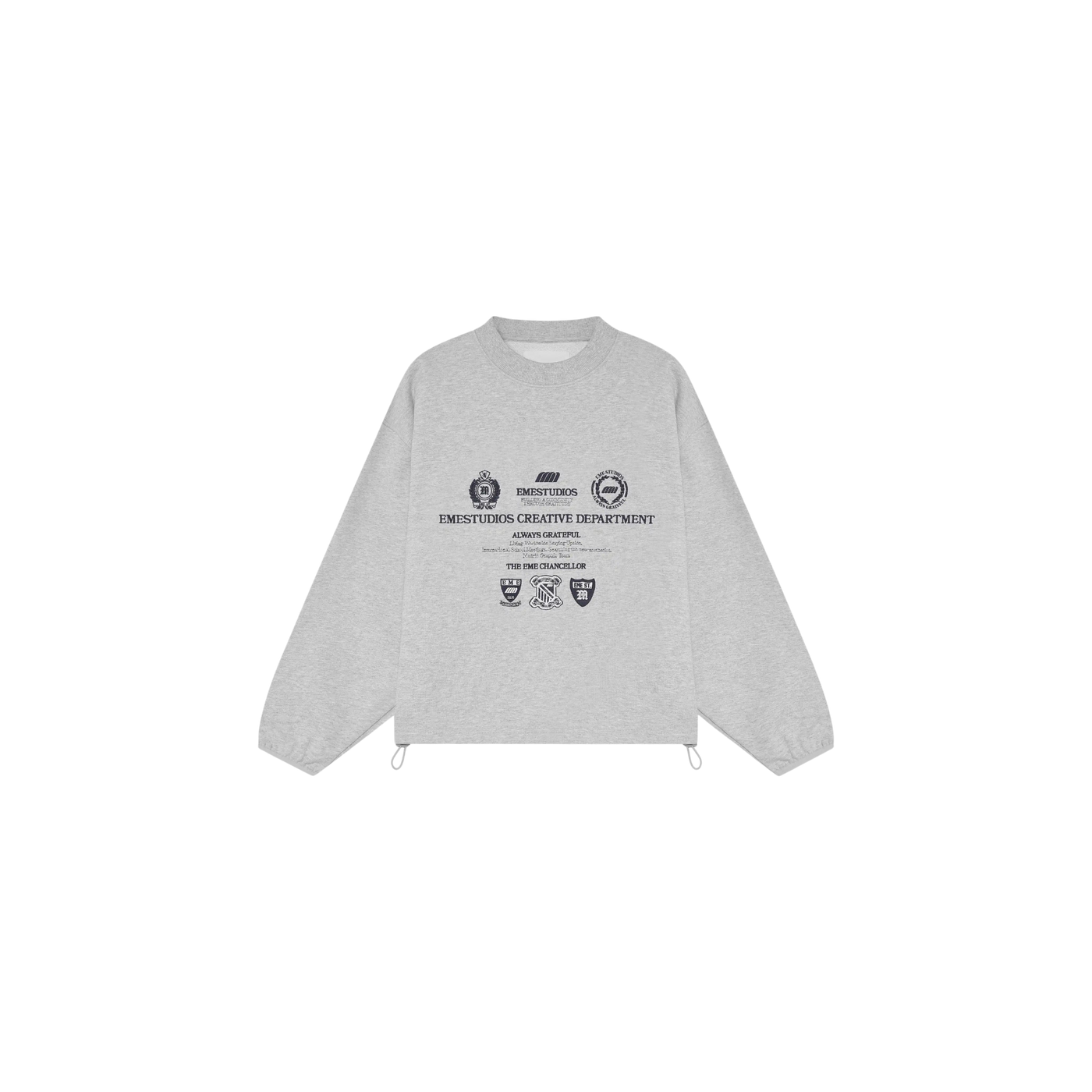 Eme Studios Chancellor Heather Grey Oversized Crewneck