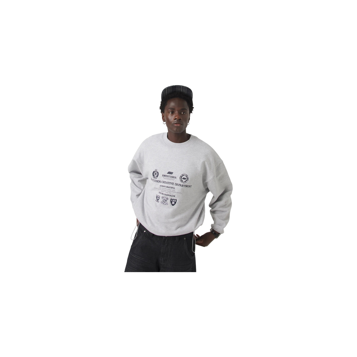 Eme Studios Chancellor Heather Grey Oversized Crewneck