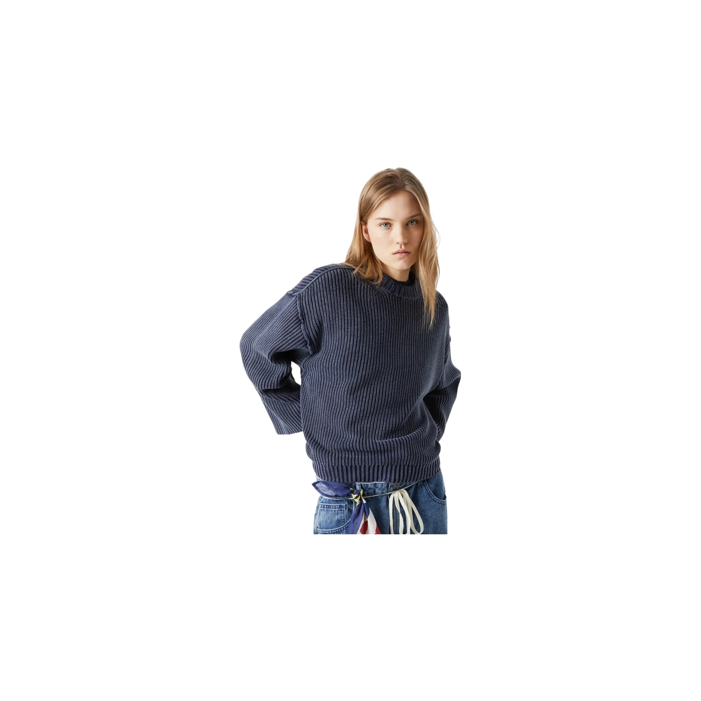 Eme Studios Collective Slate Blue Knit Sweater