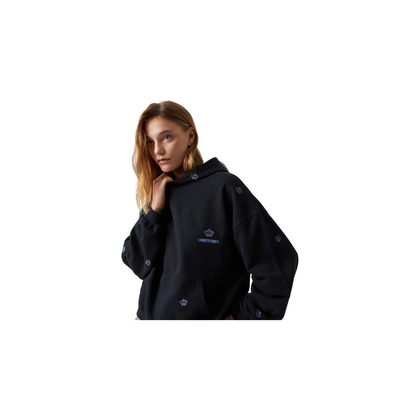 Eme Studios Crown Navy Oversized Hoodie