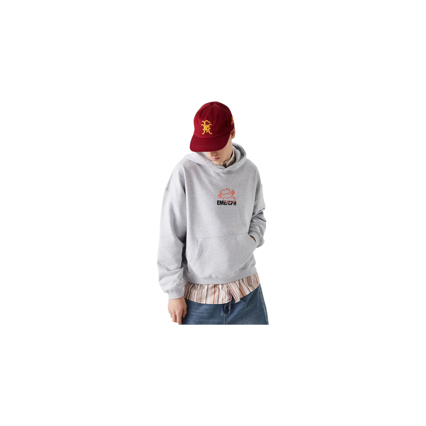Eme Studios Due Heather Grey Oversized Hoodie