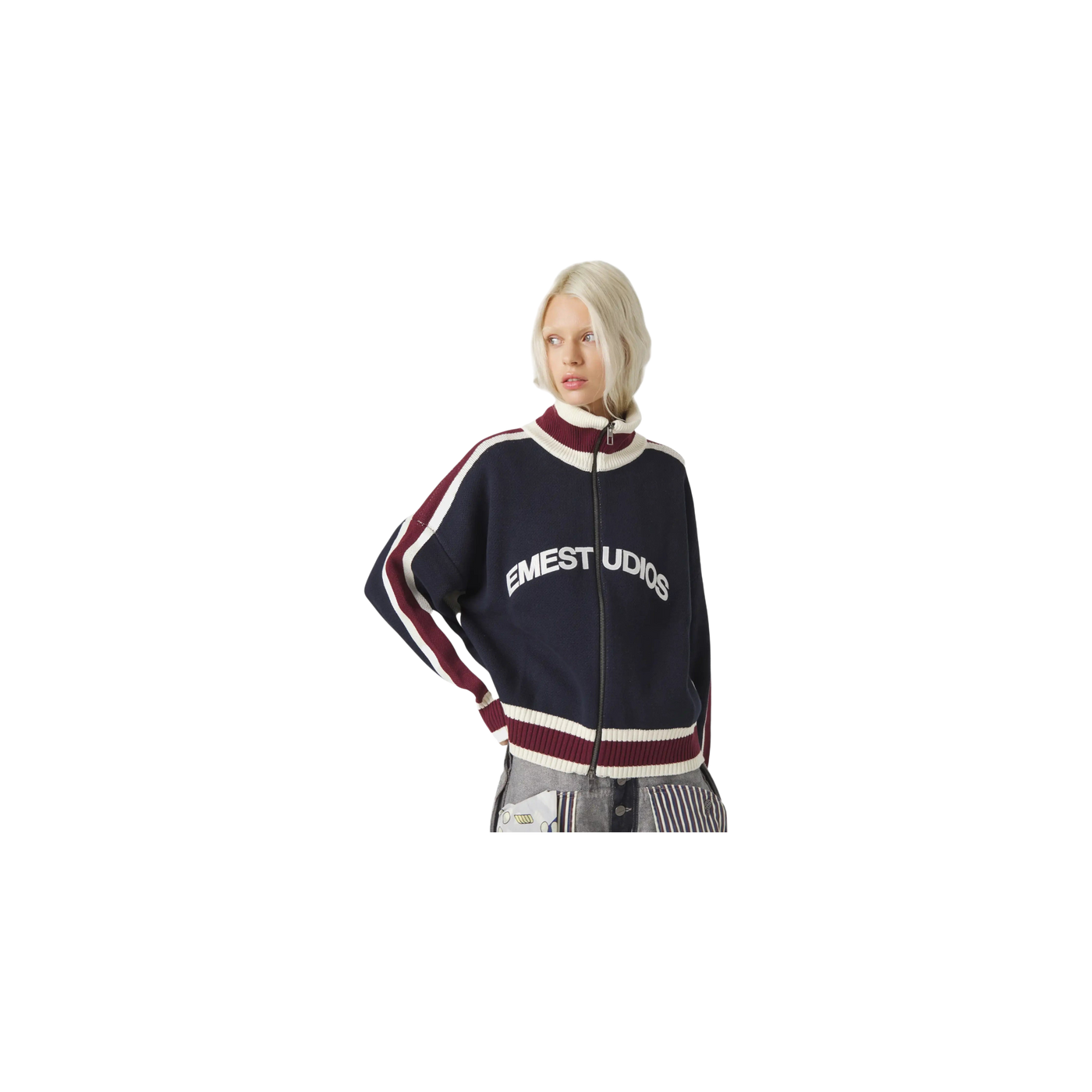 Eme Studios Echellor Navy Zipper Knit