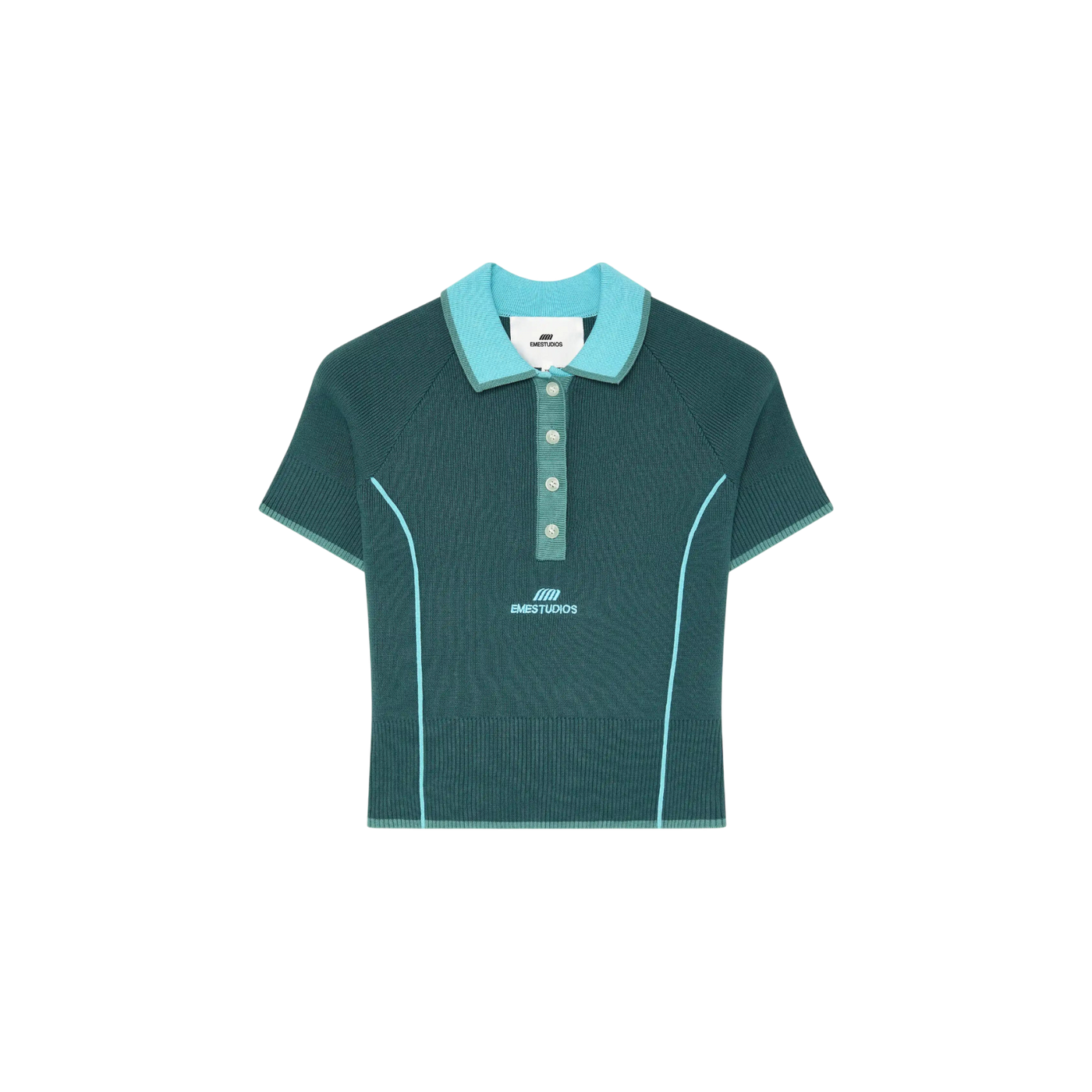 Eme Studios Fete Aqua Knit Polo