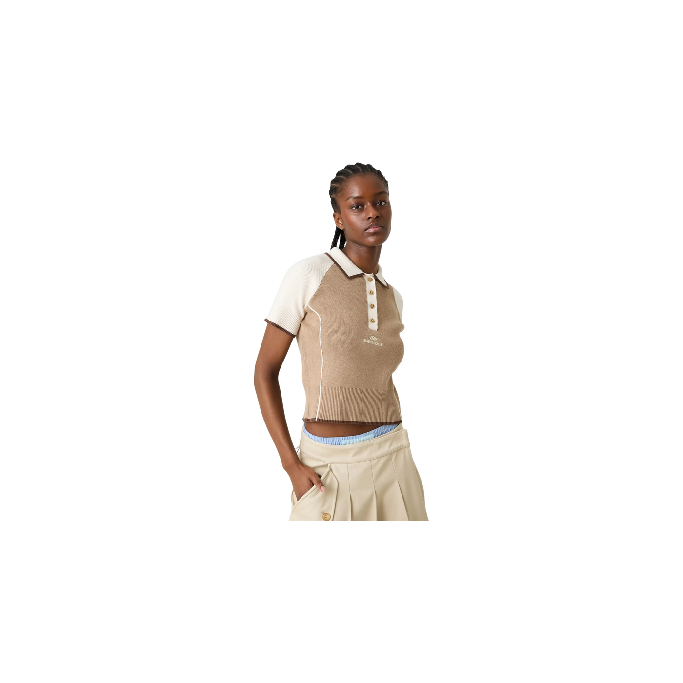 Eme Studios Fete Muddy Knit Polo
