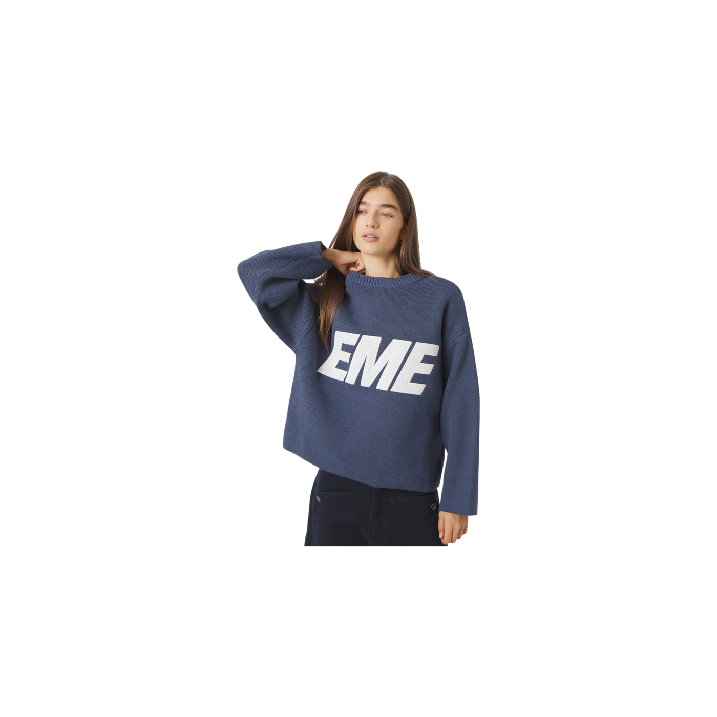 Eme Studios Flux Navy Knit Sweater