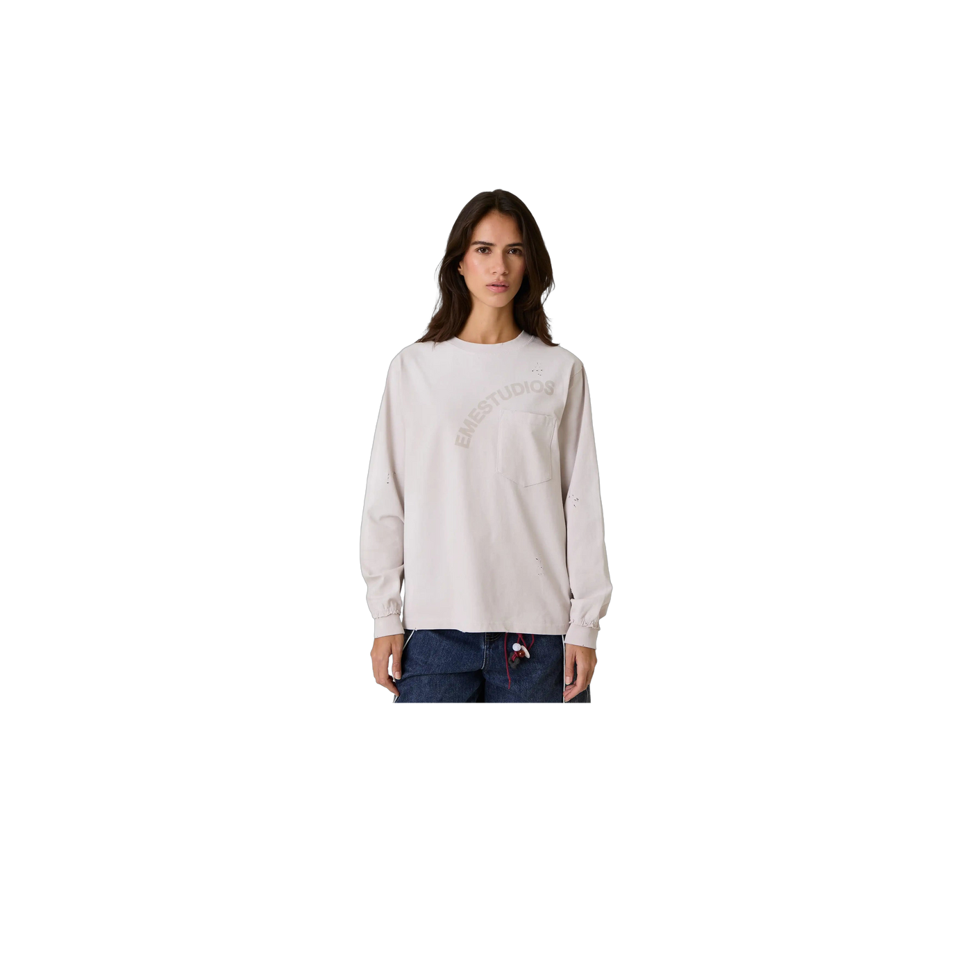 Eme Studios Frayed Pocket Off Sand Long Sleeve