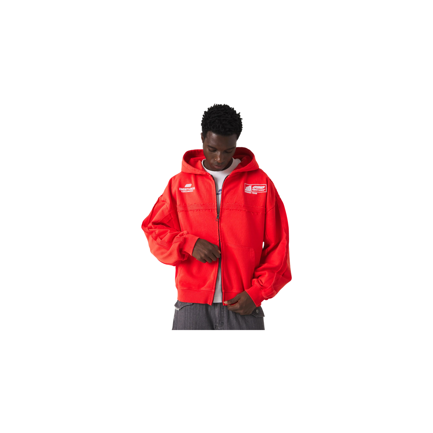 Eme Studios Gummy Poppy Red Cropped Full Zip