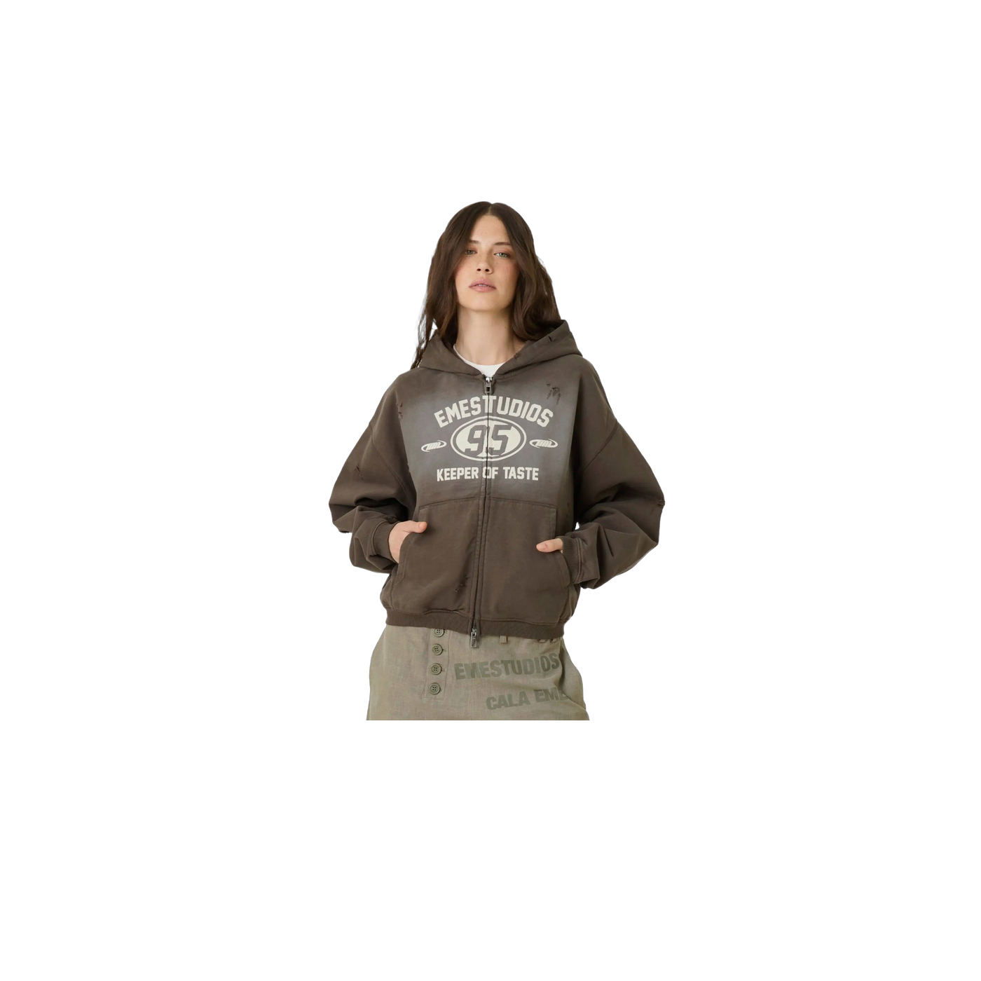 Eme Studios Keeper Fawn Cropped Boxy Full Zip