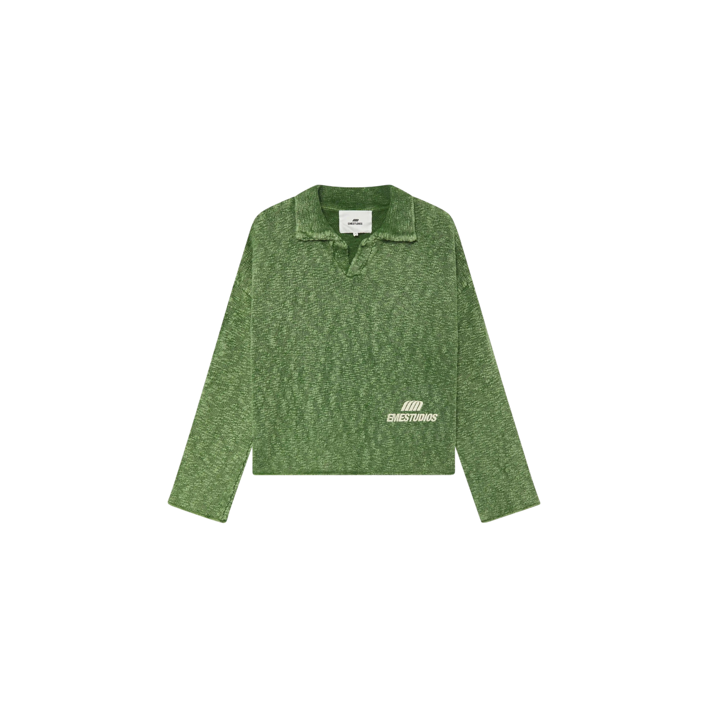 Eme Studios Kiff Bottle Distressed Knit Polo