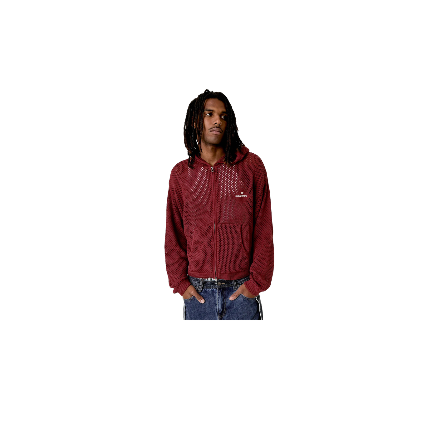 Eme Studios Kyros Burgundy Zipper Knit