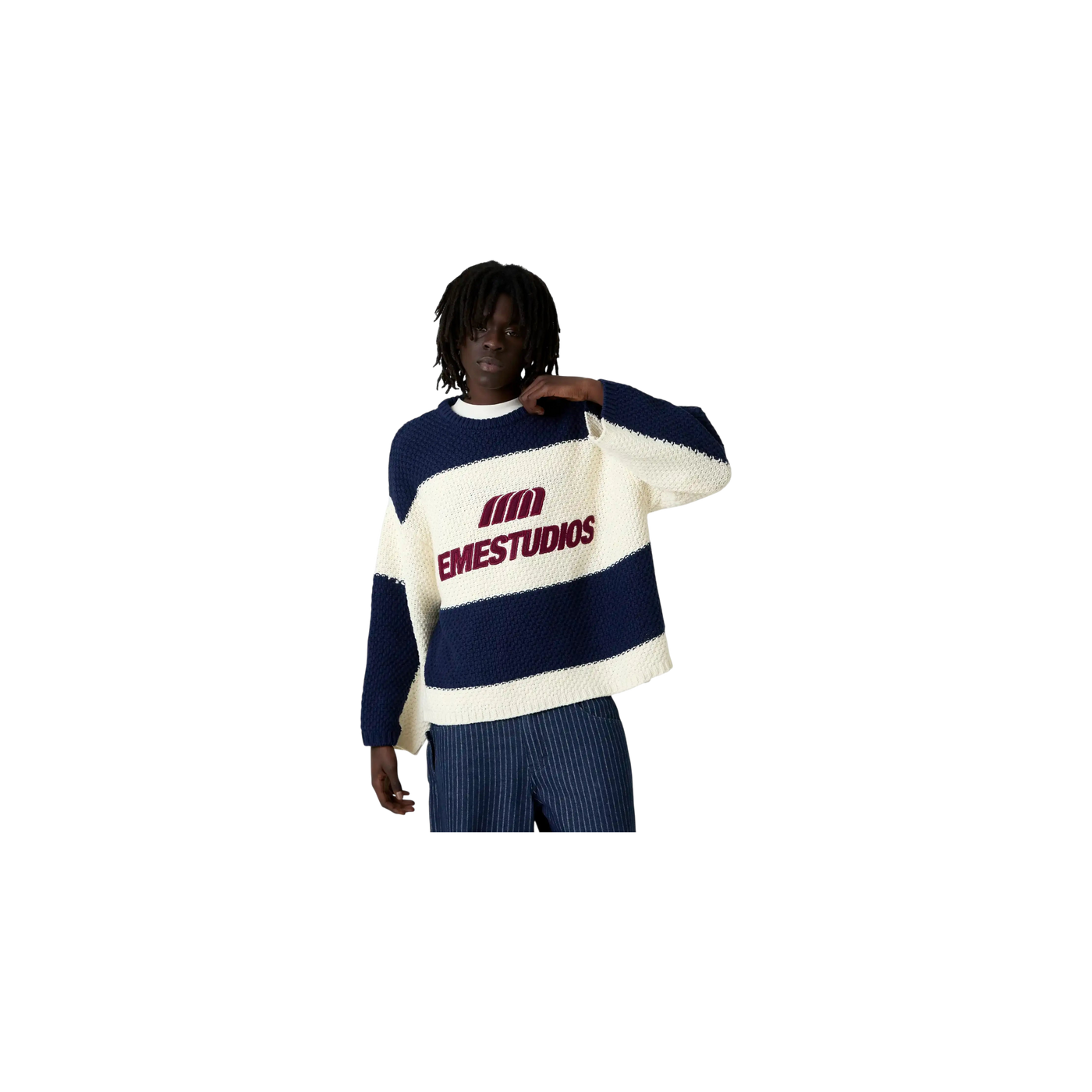 Eme Studios Layr Navy Knit Sweater