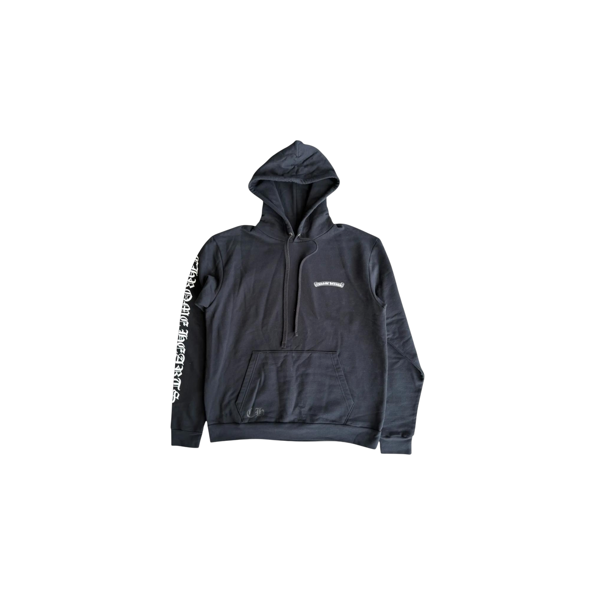 Buzo Chrome Hearts Black & White Scroll Logo Hoodie