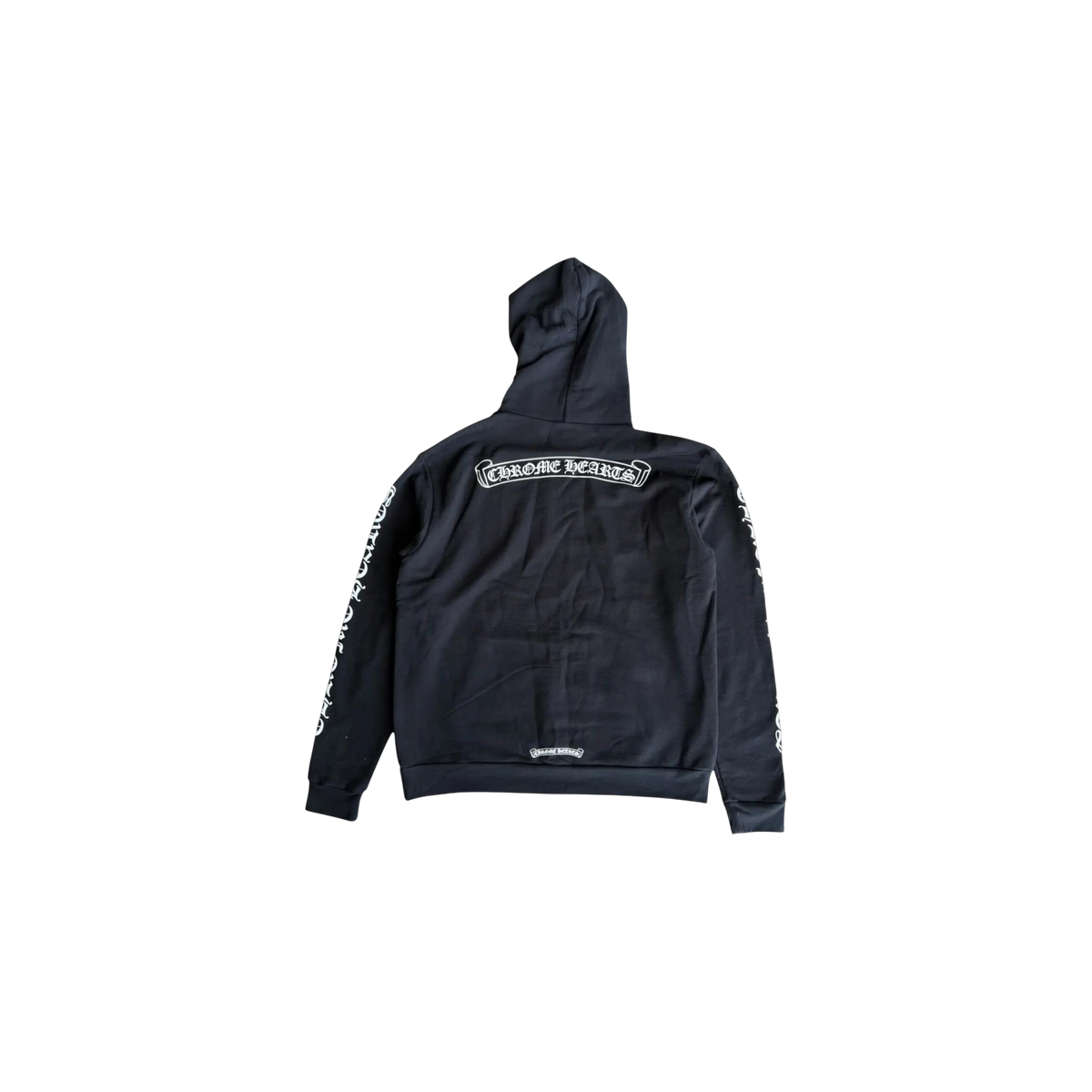 Buzo Chrome Hearts Black & White Scroll Logo Hoodie