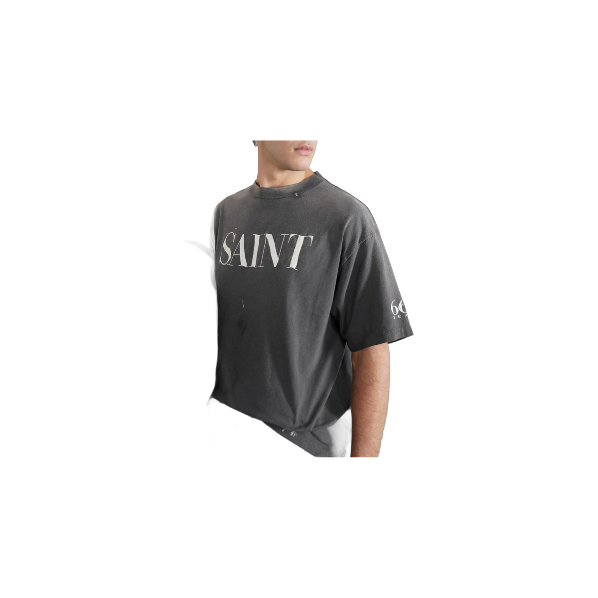 Remera SAINT MXXXXXX Logo-Print Paint-Splattered
