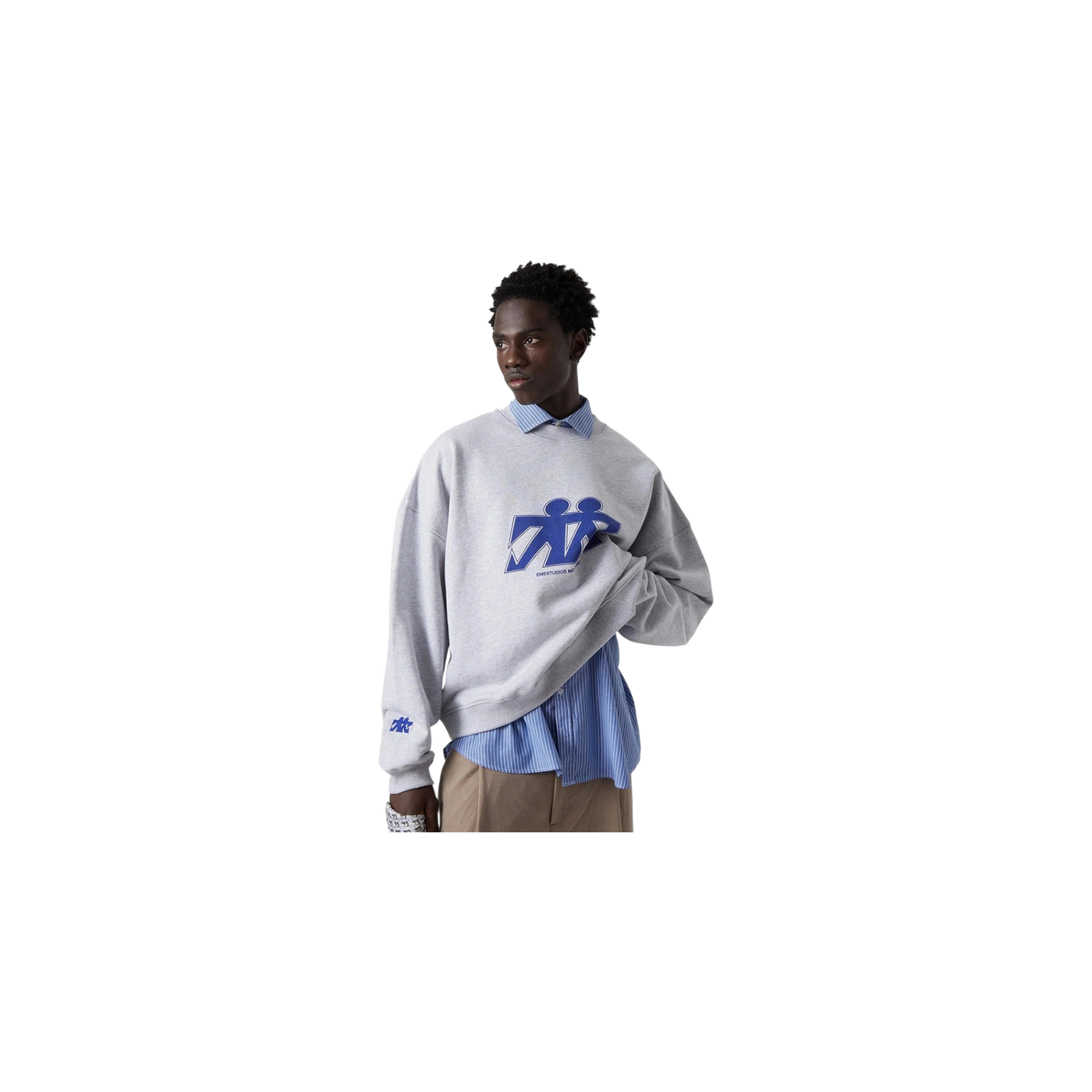 Eme Studios Mbuddy Grey Oversized Crewneck