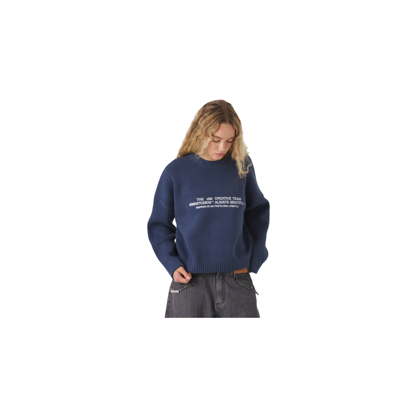 Eme Studios Metro Vintage Indigo Knit Sweater