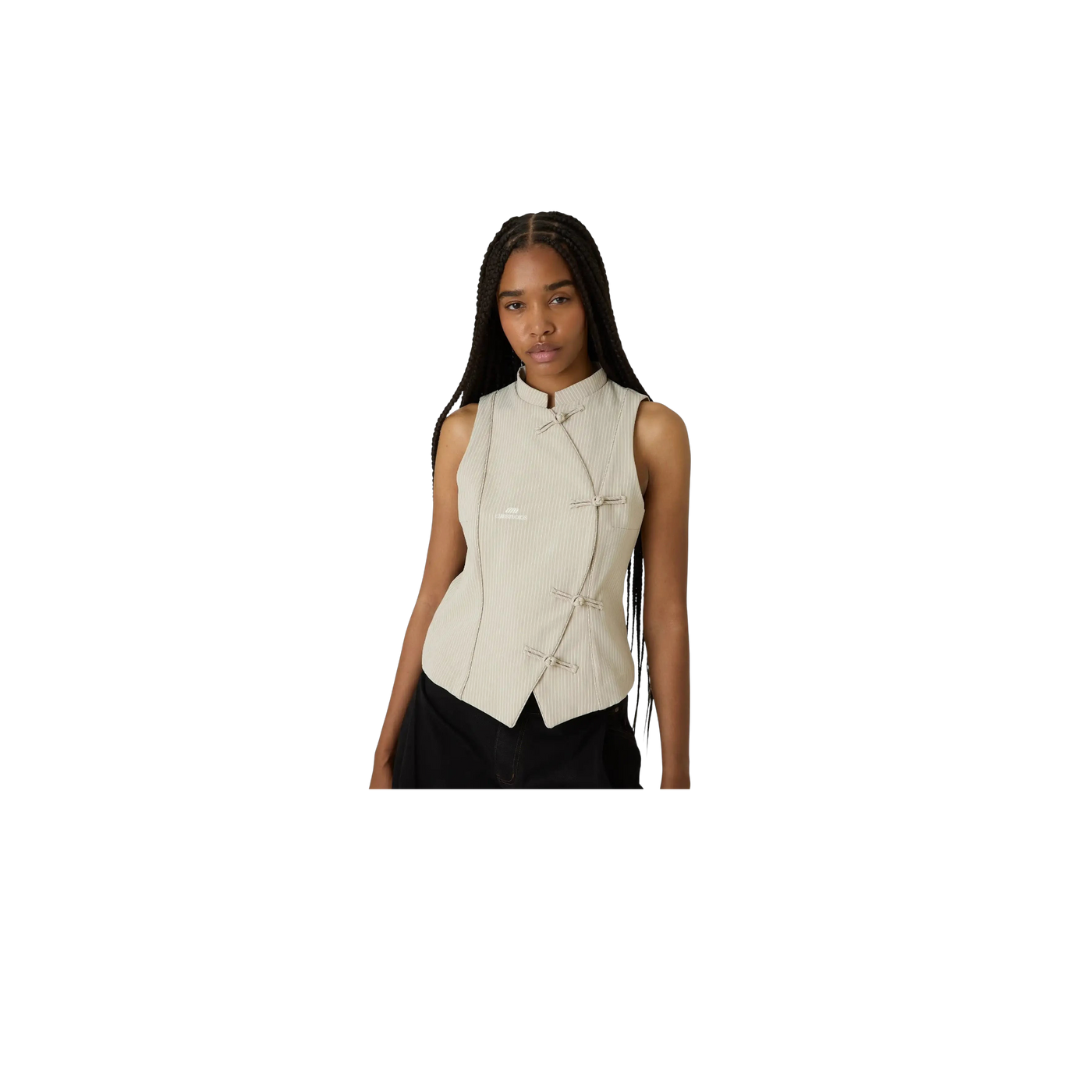 Eme Studios Modesta Off Sand Striped Vest