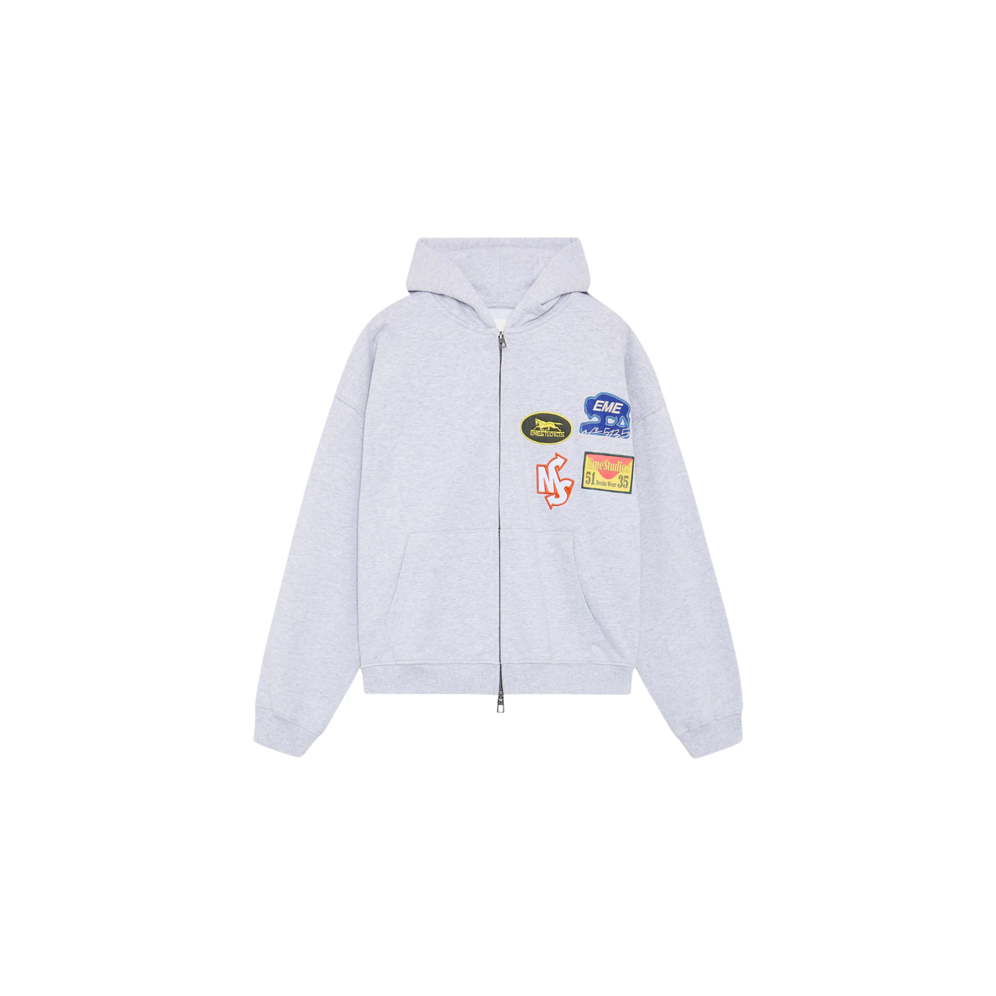 Eme Studios Patches Heather Grey Full Zip