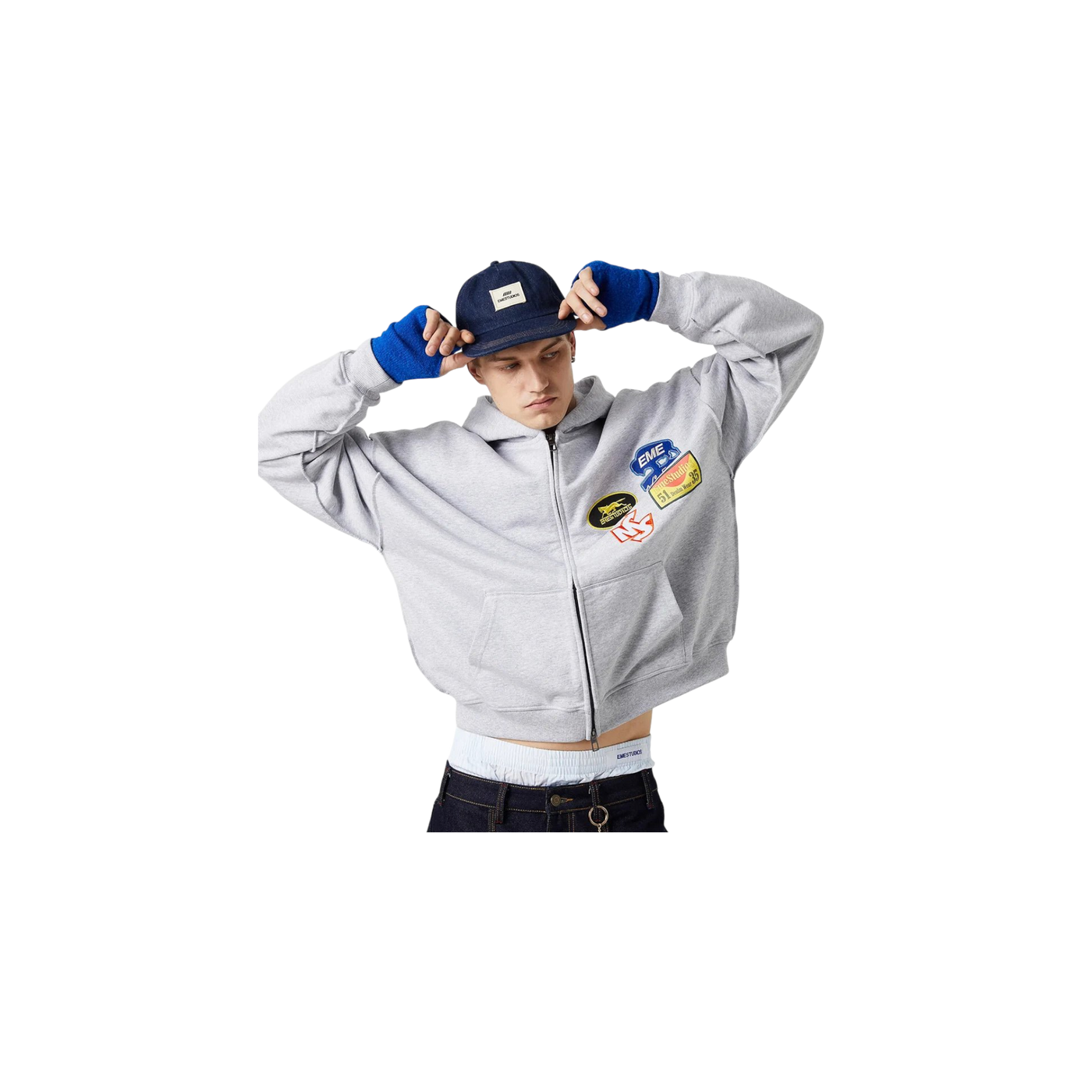 Eme Studios Patches Heather Grey Full Zip