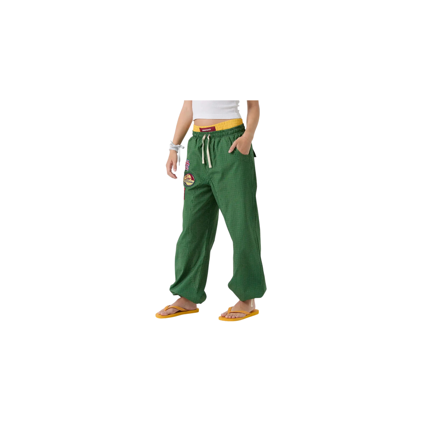 Eme Studios Patches Vichy Forest Cargo Pants