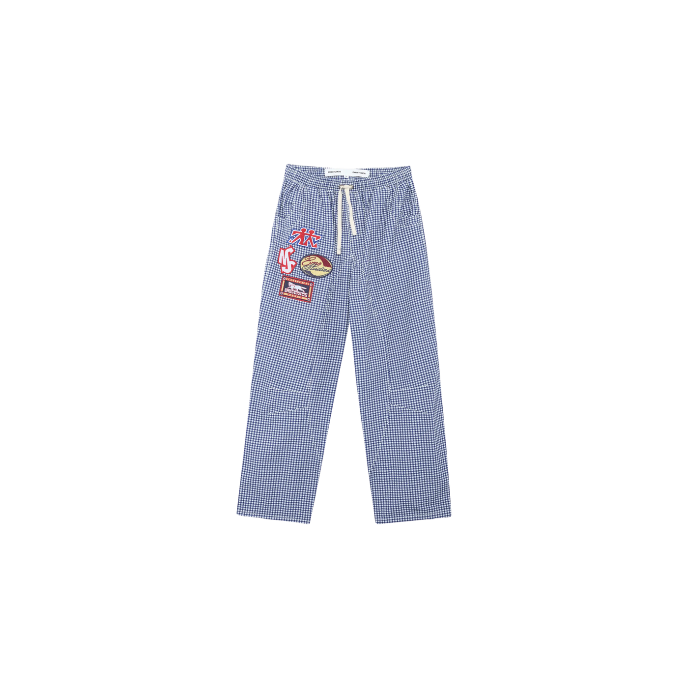 Eme Studios Patches Vichy Indigo Cargo Pants