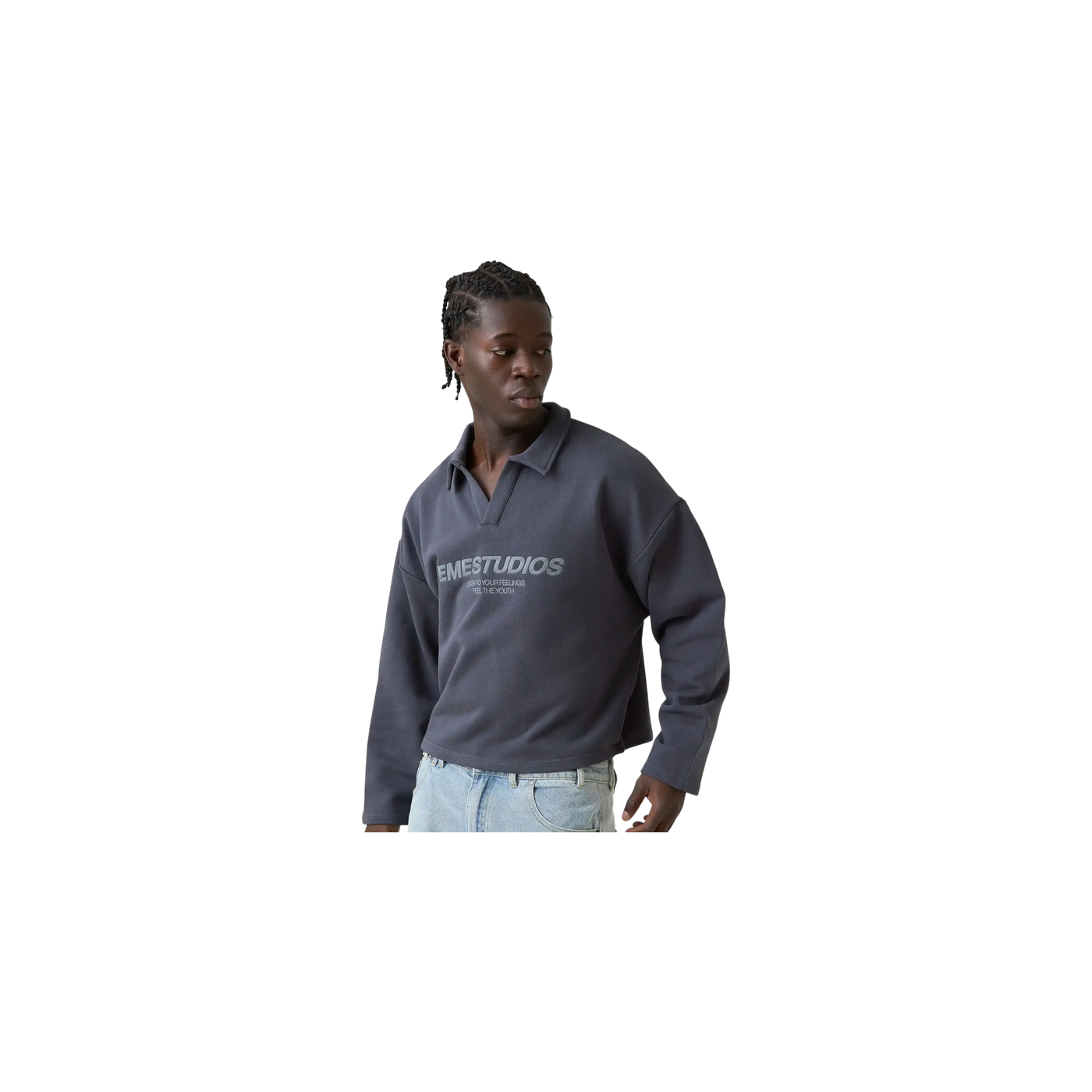 Eme Studios Playtime Ombre Blue Polo Crewneck