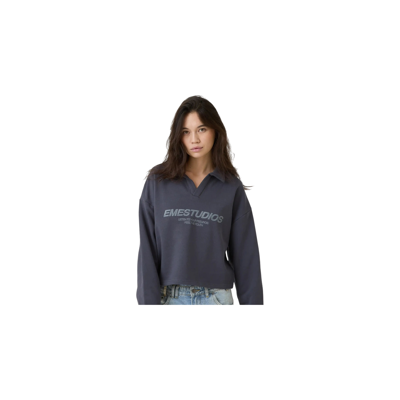 Eme Studios Playtime Ombre Blue Polo Crewneck