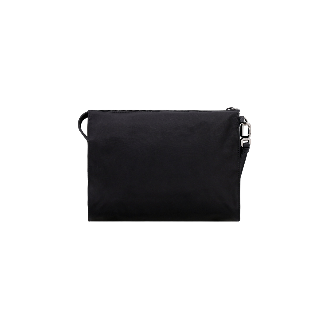 Prada Logo Plaque Zipped Clutch Bag