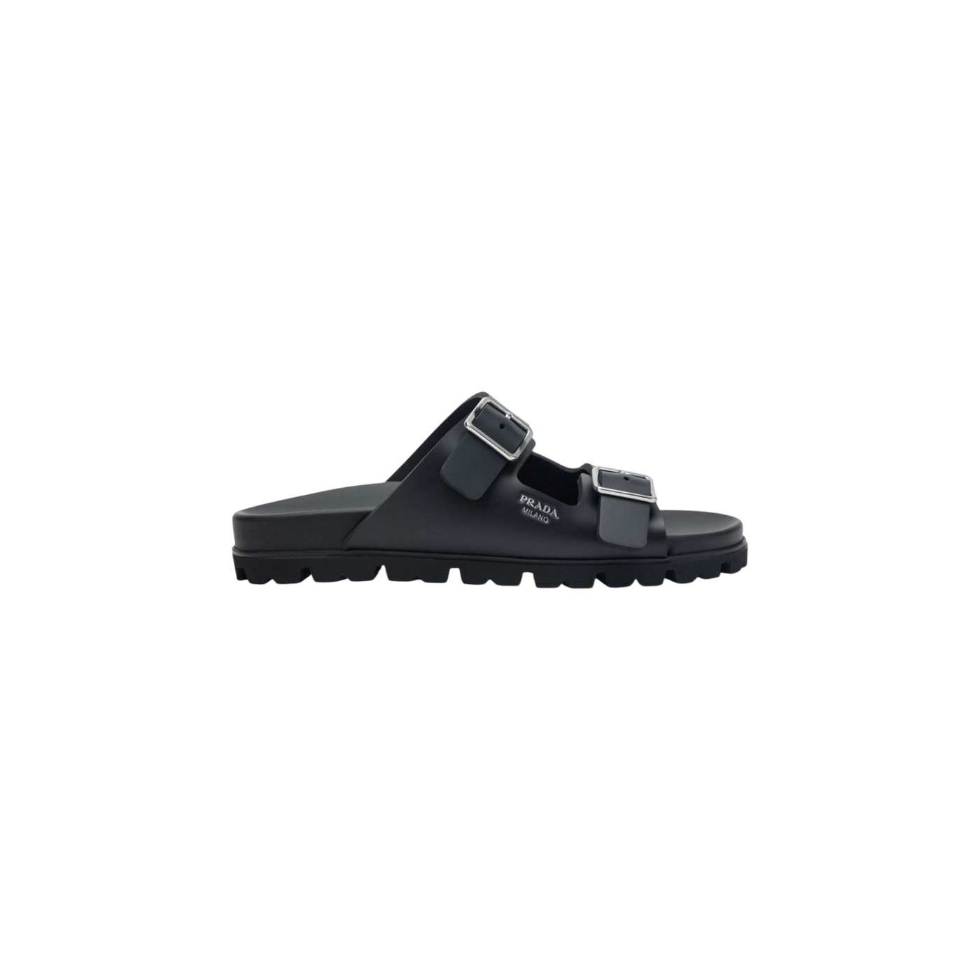 Prada Round-Toe Slip-On Sandals
