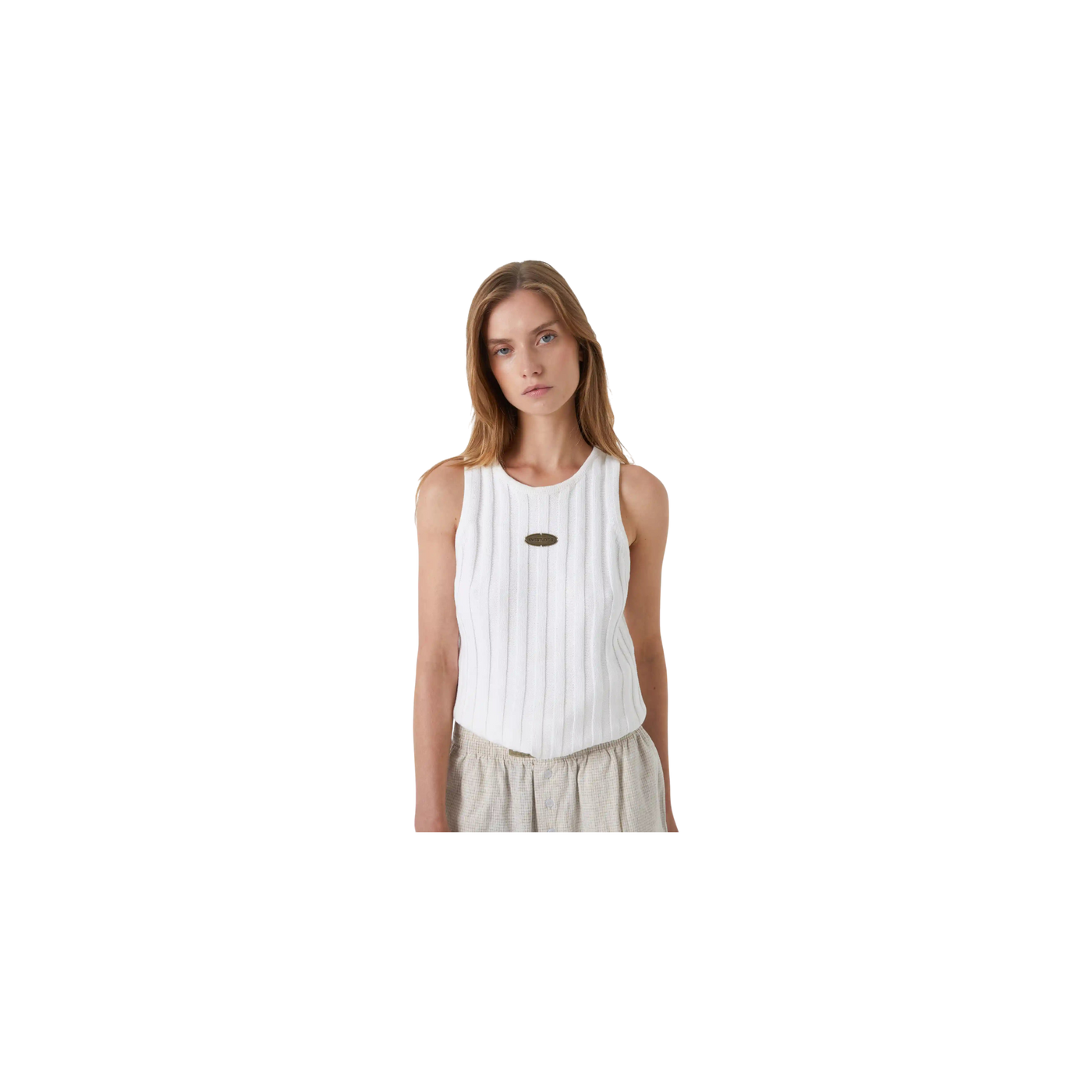 Eme Studios Rib Pearl Tank Top