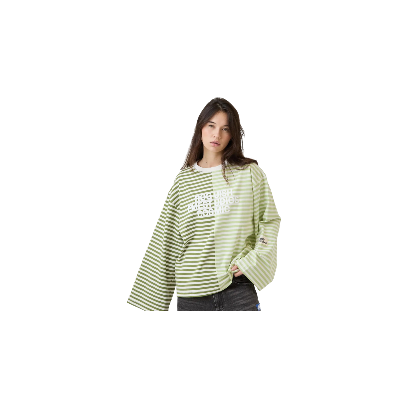 Eme Studios Roguish Green Striped Long Sleeve