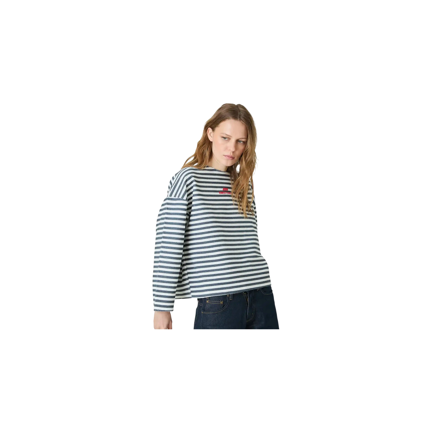 Eme Studios Sade Navy Reverse Crewneck