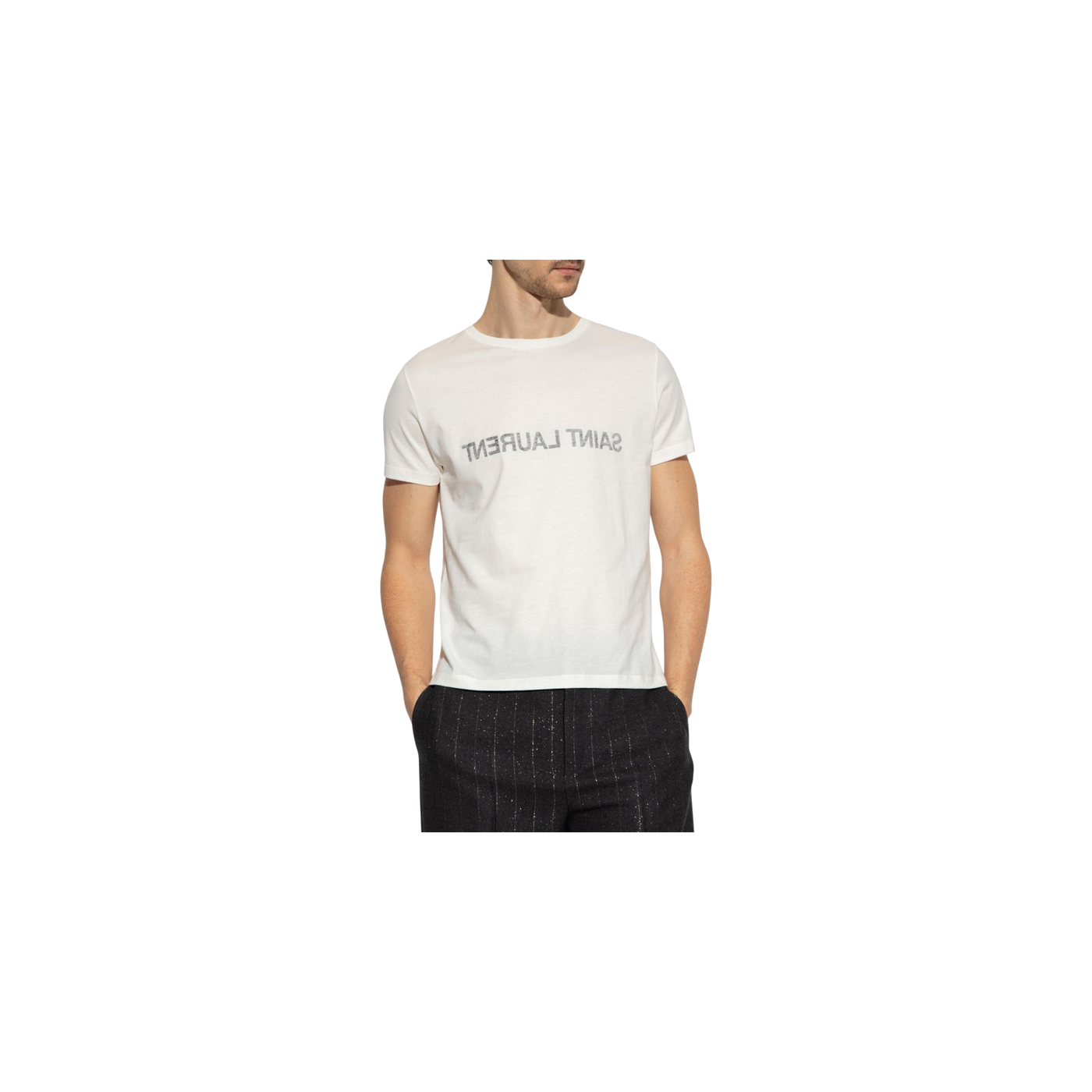 Saint Laurent Logo Printed Crewneck T-Shirt