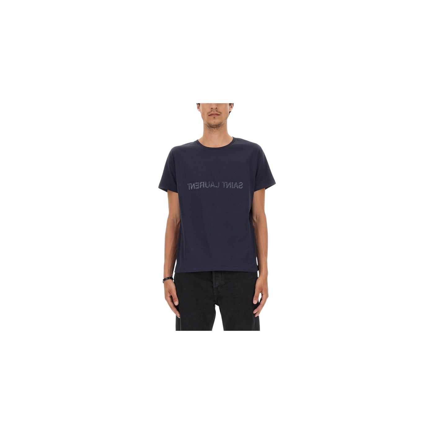 Saint Laurent Logo Printed Crewneck T-Shirt