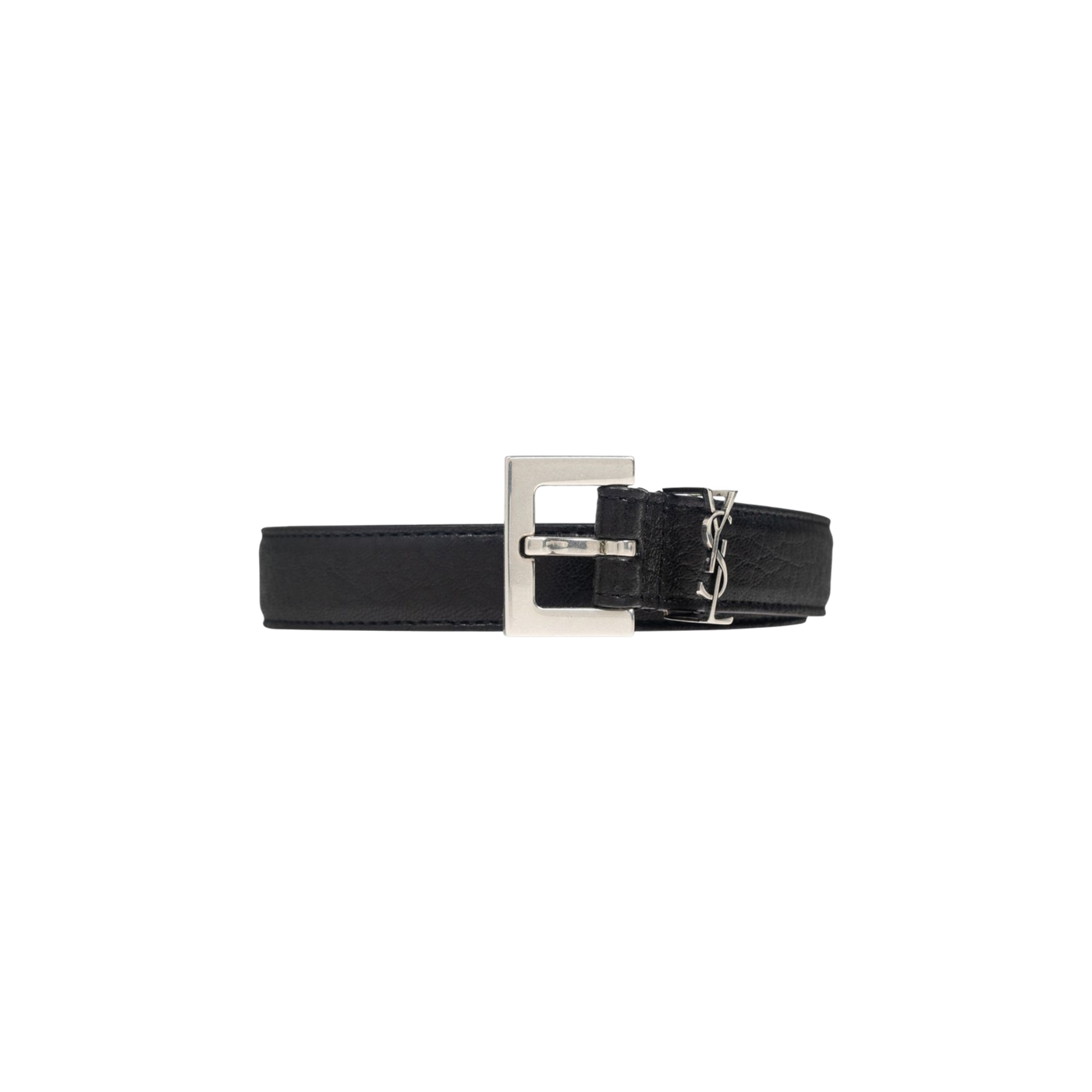 Saint Laurent Logo Plaque Buckled Belt