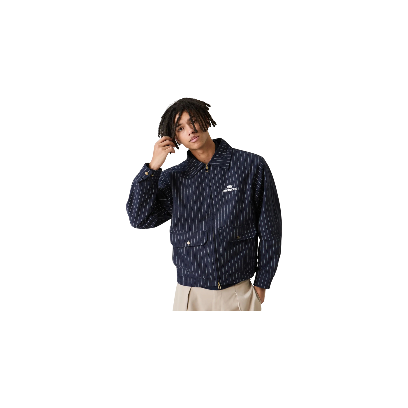 Eme Studios Siroq Striped Navy Jacket