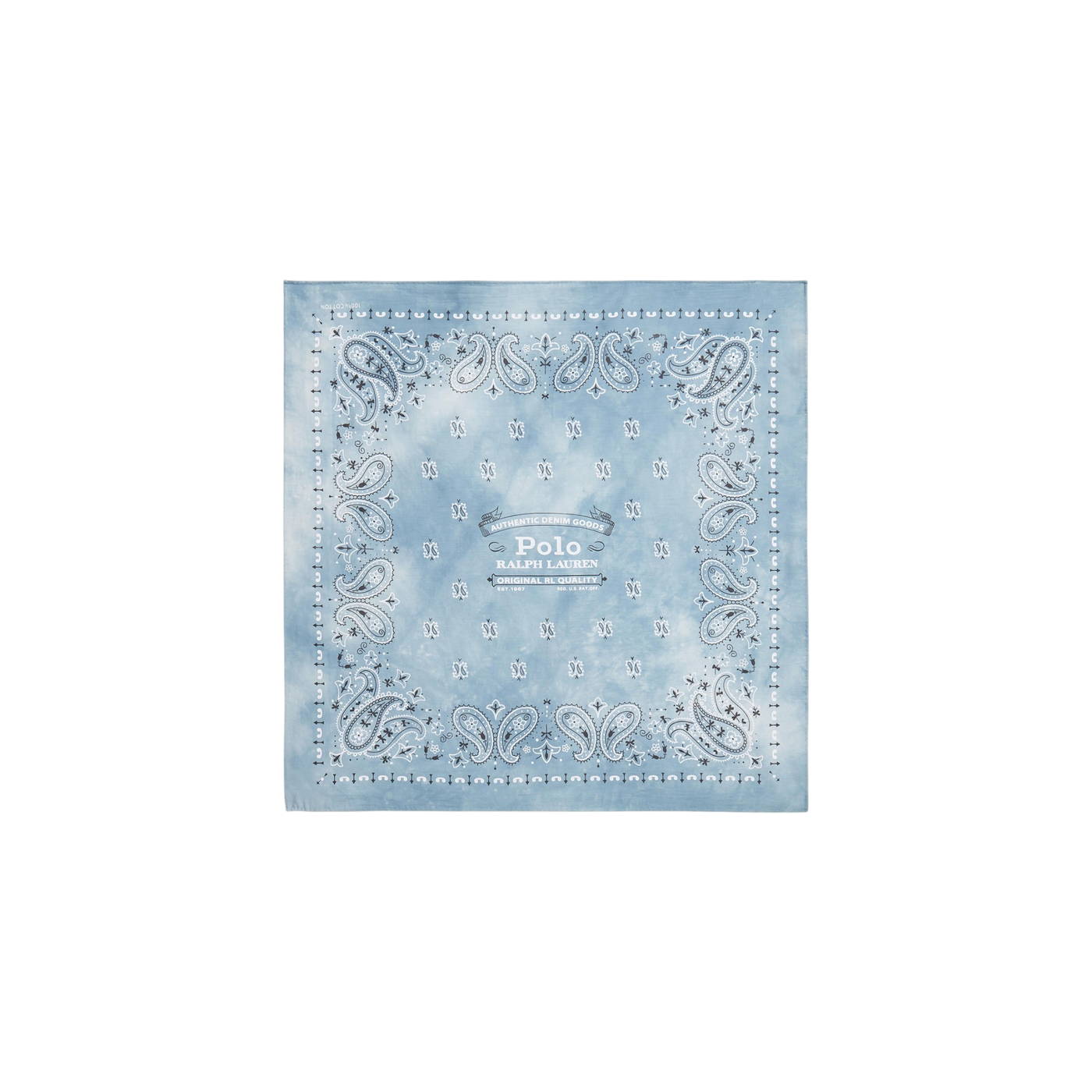 Polo Ralph Lauren Scarf Blue Gray / White / Black