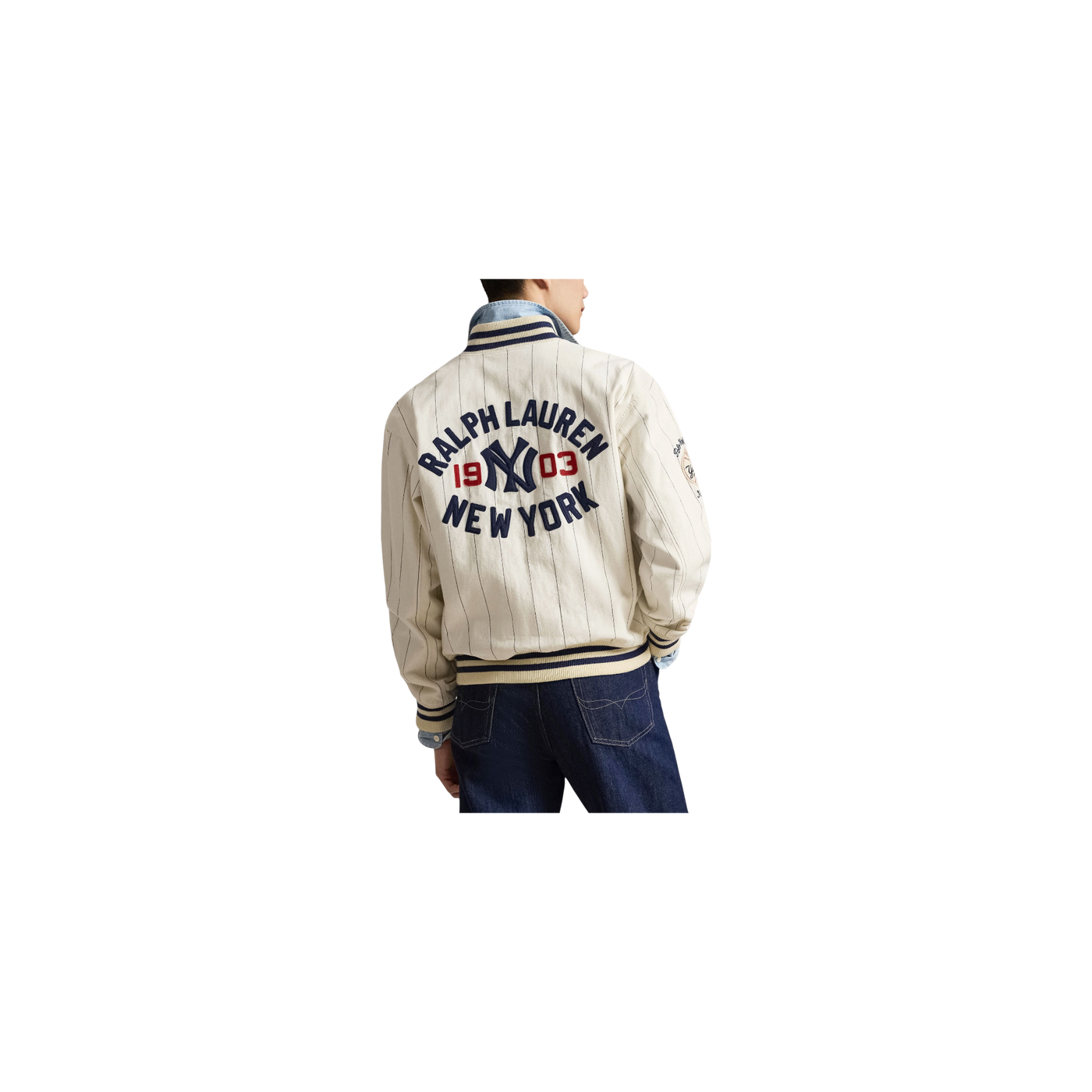 Polo Ralph Lauren Bomber Jacket Cream / Dark Red / Dark Blue